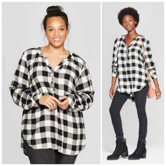 NWT! Soft Plaid Flannel Tunic Shirt - Picture 1 of 14